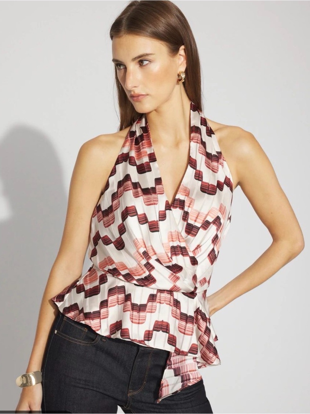 White House Black Market burgundy Print